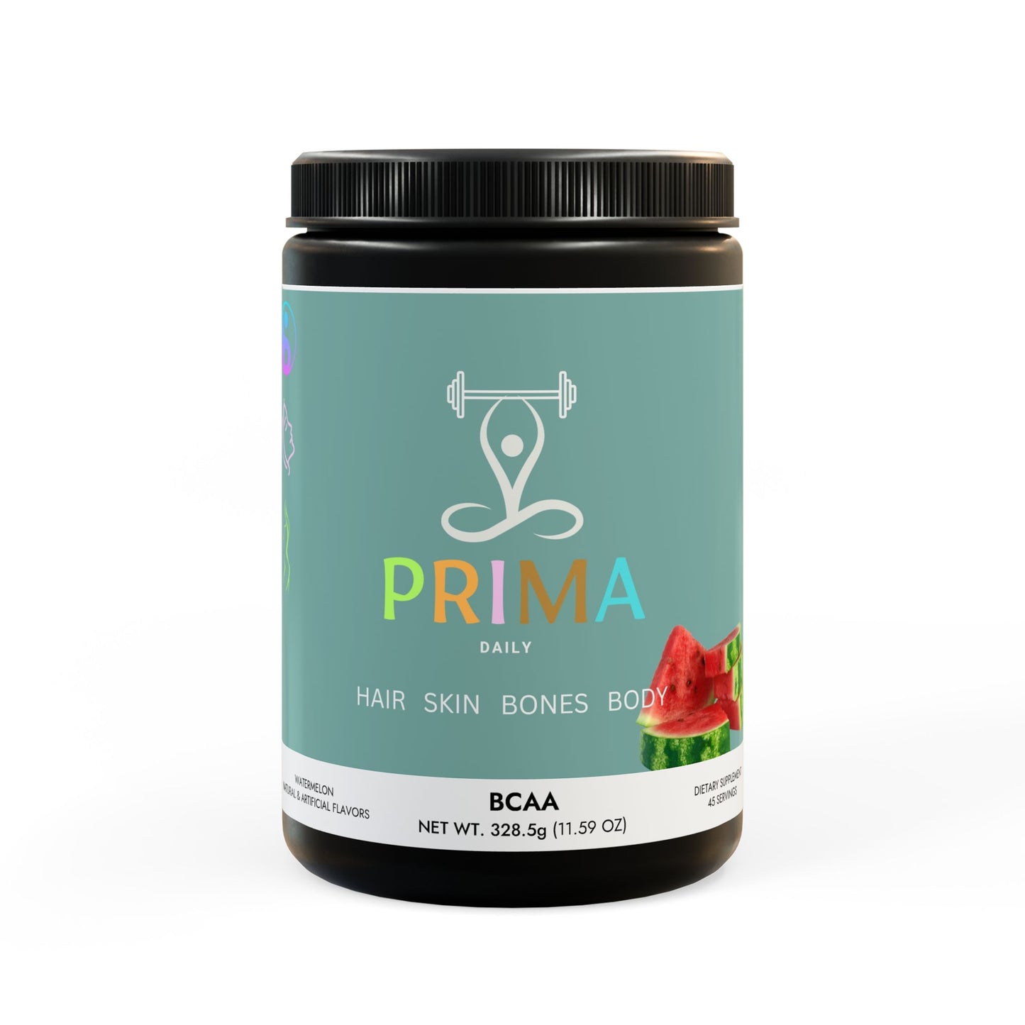 PRIMA - BCAA Pre/Post Workout Supplement, Watermelon (325g, 11.46oz, 45 servings)